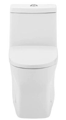 Swiss Madison SM-1T257 Sublime II Compact 24" Length One Piece Toilet Dual Flush 0.8/1.28 GPF with Side Holes, Glossy White