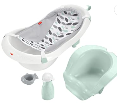 Fisher-Price 4-In-1 Sling 'N Seat Tub – Climbing Leaves, Convertible Baby to Toddler Bath Tub with Support and Seat [Amazon Exclusive]